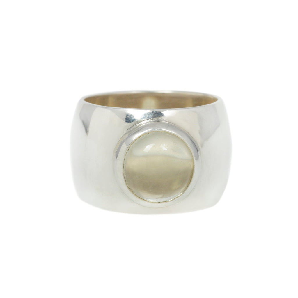 CIGAR BAND BEZEL RING / STERLING SILVER