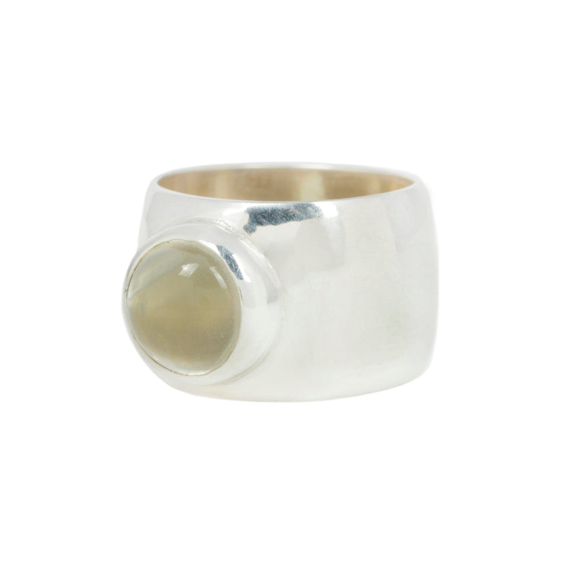 CIGAR BAND BEZEL RING / STERLING SILVER