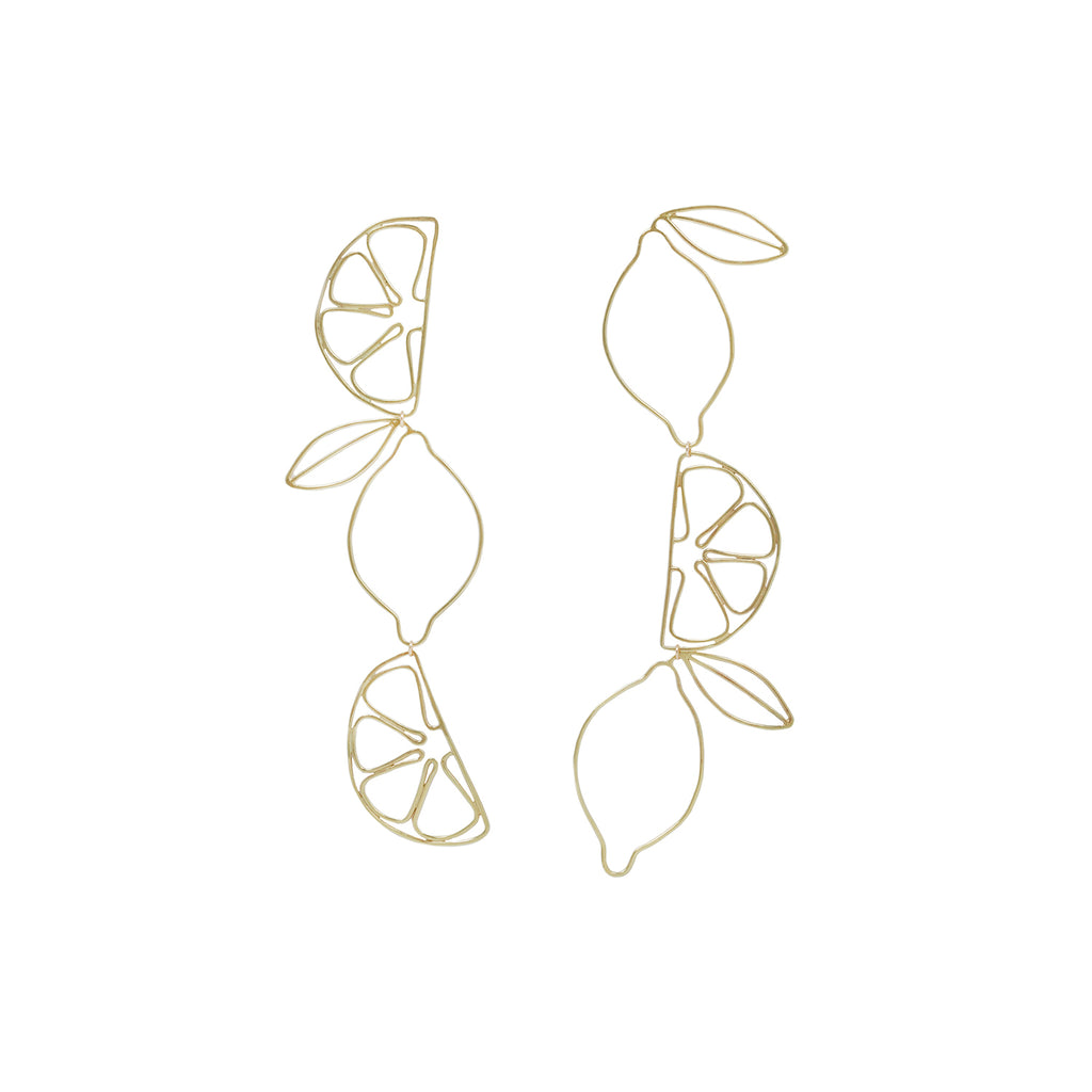 PICNIC EARRINGS / LEMON & WEDGE / LONG