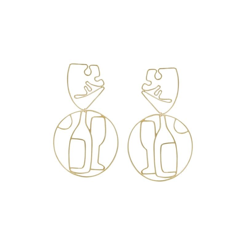 PICNIC EARRINGS / CHEESE & WINE