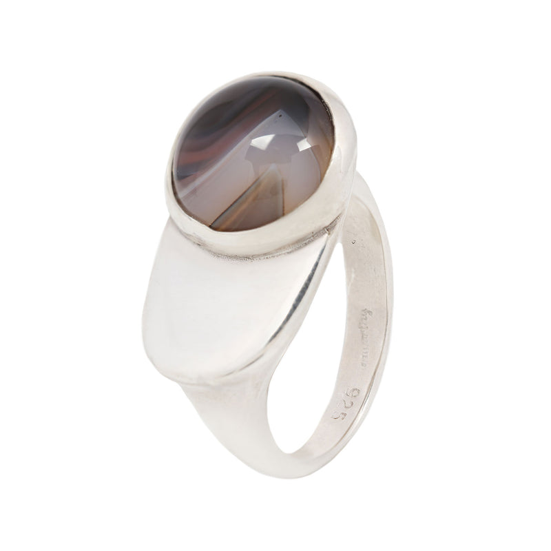 ESPOSA RING / MONTANA AGATE / SILVER