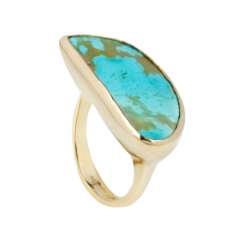 HALF MOON RING / TURQUOISE & 14K