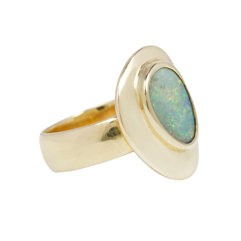 PUDDLE RING / 14K GOLD & AUSTRALIAN OPAL