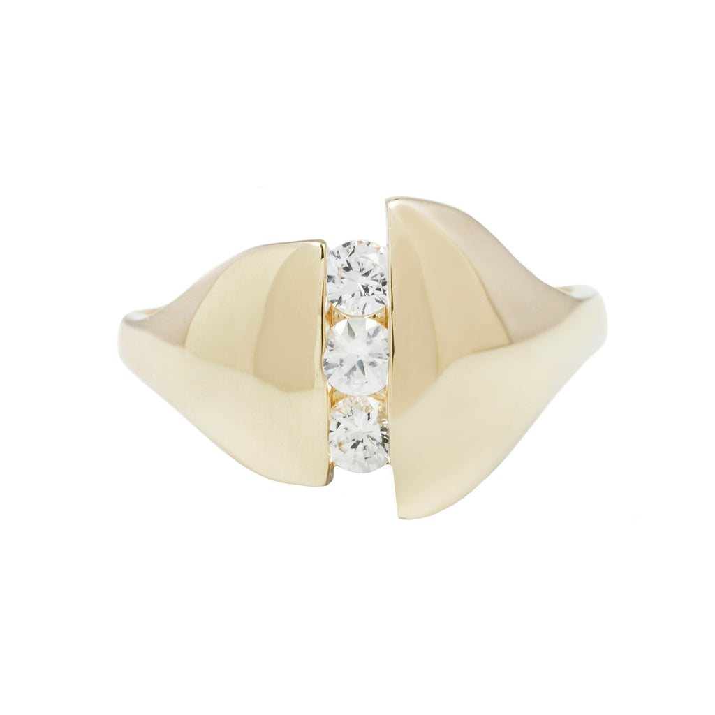 DIANE RING / 14K GOLD / WHITE SAPPHIRE