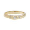 THREE STONE HART RING / 14K & DIAMOND