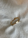 THREE STONE HART RING / 14K & DIAMOND