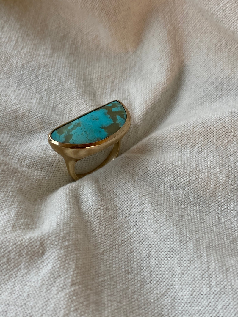 HALF MOON RING / TURQUOISE & 14K