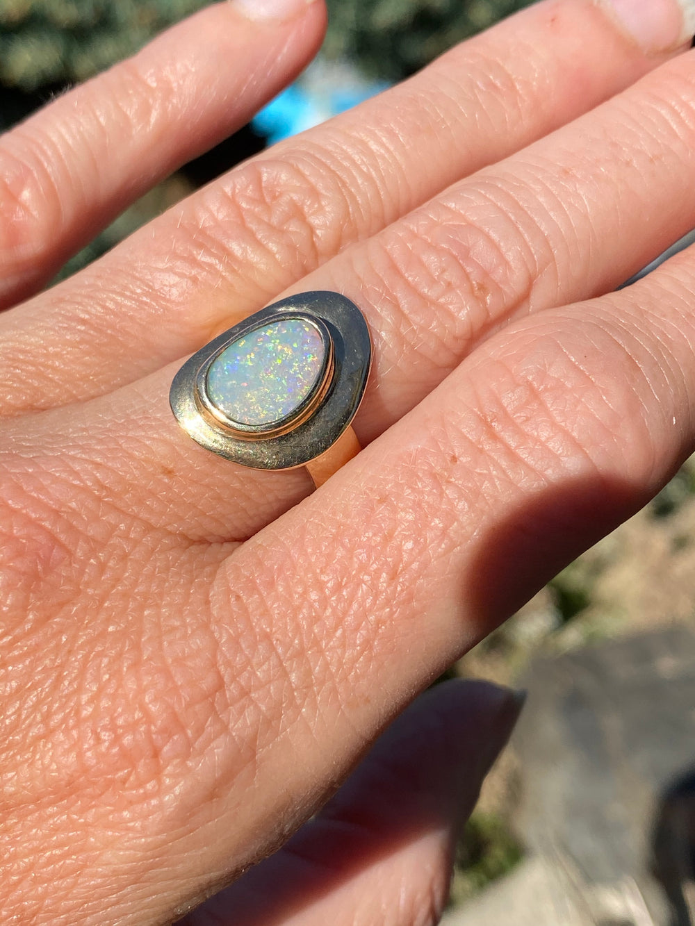 PUDDLE RING / 14K GOLD & AUSTRALIAN OPAL – SeaworthyPDX